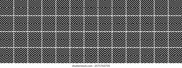 Abstract Geometric pattern, Lines, Illustration, vector, alternating overlapping, orderly arrangement background, black and white, banner, website, template, dark.