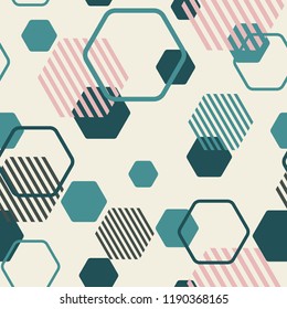 Abstract geometric pattern with lines. Memphis style. seamless texture for printing