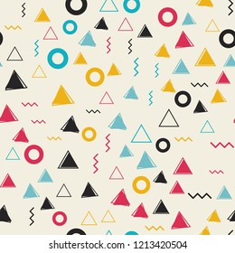 Abstract geometric pattern with lines. Memphis style. seamless texture for printing