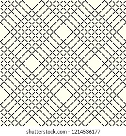 Abstract geometric pattern with lines, rhombuses a seamless vector background. Black and white texture eps10