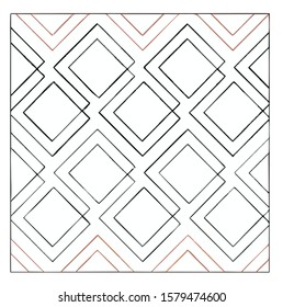 Abstract geometric pattern with lines, rhombuses A seamless vector background. Blue-black and gold texture