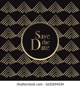 Abstract geometric pattern with lines, rhombuses A seamless vector background. Black and gold texture