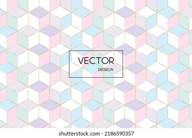 
Abstract geometric pattern with lines, rhombuses Seamless vector background. Blue black and gold texture