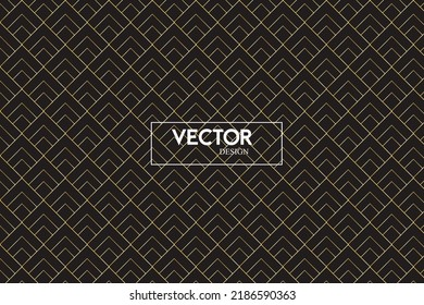 
Resumen de patrón geométrico con líneas, rombos Fondo vectorial sin costura. Color negro azul y textura dorada