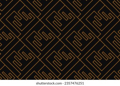 Abstract geometric pattern with lines, rhombuses A seamless vector background. black and gold texture