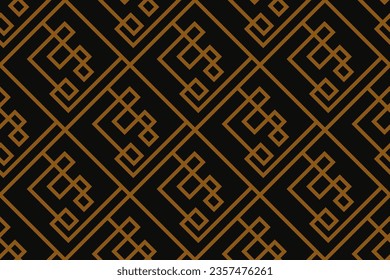 Abstract geometric pattern with lines, rhombuses A seamless vector background. black and gold texture