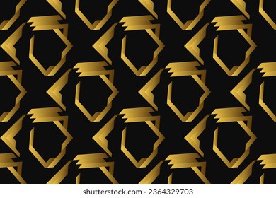 Abstraktes geometrisches Muster mit Linien, Hombusse mit einem nahtlosen Vektorhintergrund. schwarz-goldene Textur