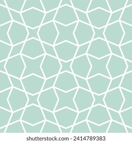 Abstract geometric pattern with lines, rhombuses A seamless vector background. Greeb and white texture.