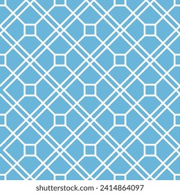 Abstract geometric pattern with lines, rhombuses A seamless vector background. Blue and white texture.