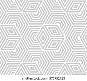 Abstract geometric pattern with lines, rhombuses A seamless vector background. Grey and white texture.  Graphic modern pattern