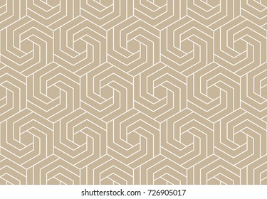 Abstract geometric pattern with lines, rhombuses A seamless background. Beige and white texture.