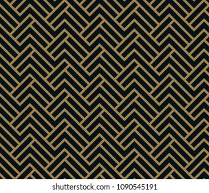 Abstract geometric pattern with lines. seamless pattern vector with gold color.