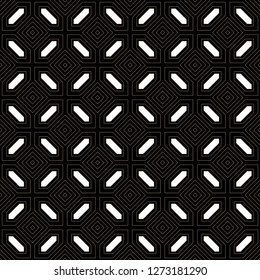 Abstract geometric pattern with lines. seamless vector black and gold texture