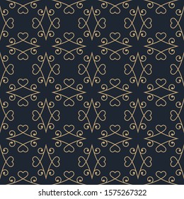 Abstract geometric pattern with lines. A seamless pattern in retro style. Royal blue-gold pattern.