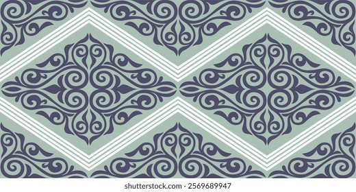 Abstract geometric pattern with lines. A seamless vector background. Dark blue and pista background Abstract geometric pattern with rhombuses. Repeating seamless vector background..