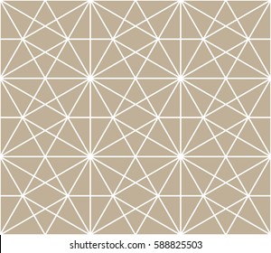 Abstract geometric pattern with lines. A seamless vector background. Beige and white texture. Graphic modern pattern.