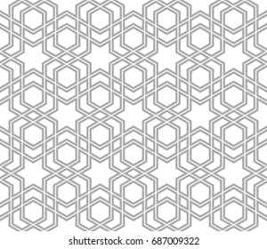 Abstract geometric pattern with lines. A seamless vector background. Grey and white texture.