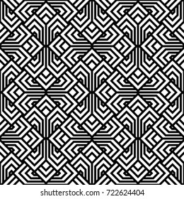 Abstract geometric pattern with lines. A seamless vector background. Black and white texture.