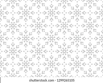 Abstract geometric pattern with lines, snowflakes. A seamless vector background. White and grey texture. Graphic modern pattern