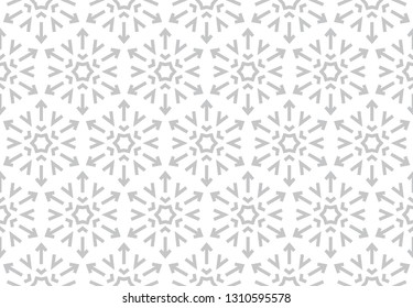 Abstract geometric pattern with lines, snowflakes. A seamless vector background. White and grey texture. Graphic modern pattern