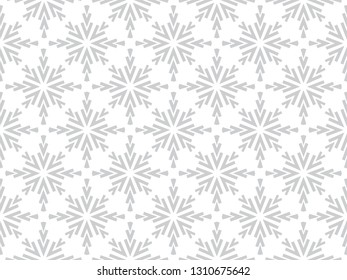 Abstract geometric pattern with lines, snowflakes. A seamless vector background. White and grey texture. Graphic modern pattern