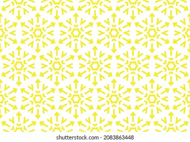 Abstract geometric pattern with lines, snowflakes. A seamless vector background. White and yellow texture. Graphic modern pattern