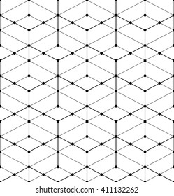 Abstract geometric pattern with lines, squares. A seamless vector background. Black and white texture