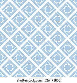 Abstract geometric pattern with lines, squares . A seamless vector background. Blue and white texture