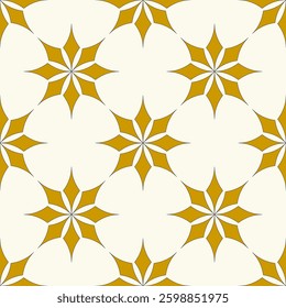 Abstract geometric pattern with lines and stripes. Seamless vector background. Golden floral ornament. Modern and beautiful graphic design.