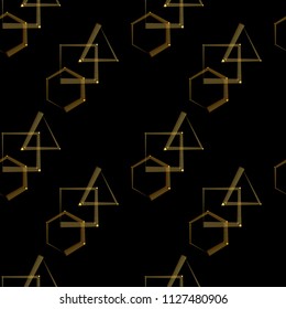 Abstract geometric pattern from the lines of strips,golden  square, triangle, star, polygon, ornament, seamless pattern, texture, high. For wallpapers and fabrics. Vector illustration.