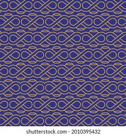 Abstract geometric pattern with lines, vector background. Blue and gold texture