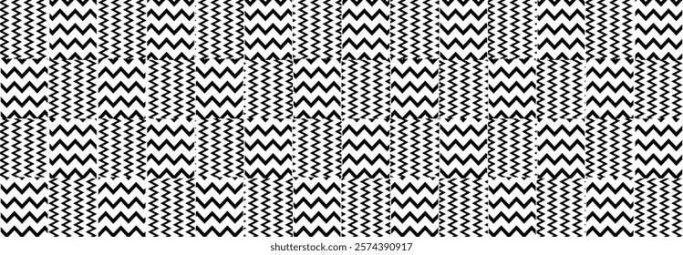 Abstract Geometric pattern, Lines, wavy, curves, Illustration, vector, alternating overlapping, orderly arrangement background, black and white, banner, website, template, dark.