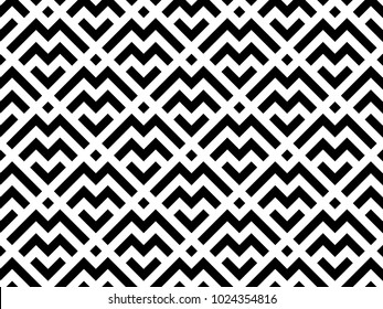 Abstract geometric pattern with lines. White and black ornament. A seamless background