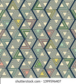 Abstract geometric pattern with lines. Yellow. Vector, fabric abstract seamless pattern, background with hand drawn elements