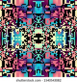 Abstract geometric pattern in low poly style. Pixel art style. Vector image.