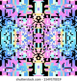 Abstract geometric pattern in low poly style. Pixel art style. Vector image.