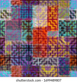 Abstract geometric pattern in low poly style. Pixel art style. Vector image.