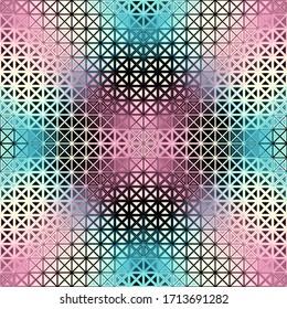 Abstract geometric pattern in low poly style. Pattern of small triangles. Vector image.