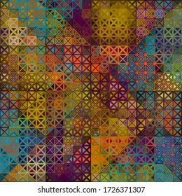 Abstract geometric pattern in low poly style. Pattern of small triangles. Vector image.