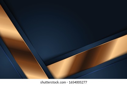 Abstrakte geometrische Muster dunkelblau mit goldenen Linien.