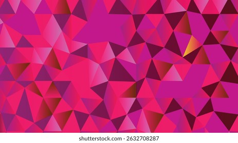 Abstract geometric pattern with magenta triangles, polygonal background, modern low poly vector illustration