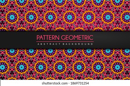 abstract geometric pattern with mandala art. Repeating seamless background vector illustration.