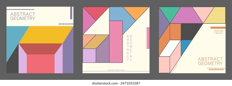 Abstract geometric pattern. Modern background of geometric shapes. Poster template, cover, flyers, idea for interior design or print
