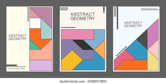 Padrão geométrico abstrato. Fundo moderno de formas geométricas. Modelo de cartaz, capa, folhetos, ideia para design de interiores ou impressão