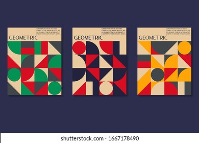 abstract geometric pattern modern banner set vector illustration