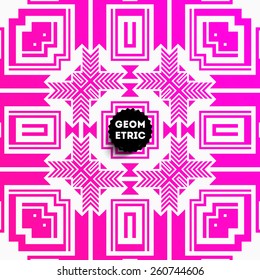 Abstract Geometric Pattern for Modern Hipster Cover Design. Black Label with Place for Business Logo.