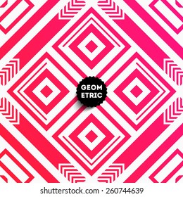 Abstract Geometric Pattern for Modern Hipster Cover Design. Black Label with Place for Business Logo.