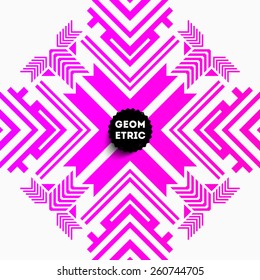 Abstract Geometric Pattern for Modern Hipster Cover Design. Black Label with Place for Business Logo.