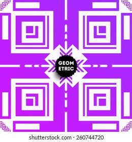 Abstract Geometric Pattern for Modern Hipster Cover Design. Black Label with Place for Business Logo.