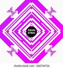 Abstract Geometric Pattern for Modern Hipster Cover Design. Black Label with Place for Business Logo.